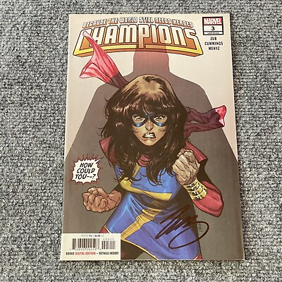 #ad Champions 3 Comic Book Signed By Jim Zub Autograph Ms. Marvel $38.99