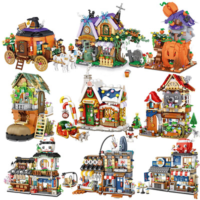#ad LOZ Mini Blocks Street Stores House Building Blocks Set Bricks Model Kids Toys $9.00