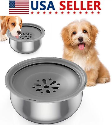 #ad 4L Pet Water Bowl No Spill Stainless Steel Large Capacity for Dog Cat Pets US $24.67