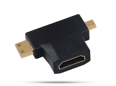 #ad NEW Mini amp; Micro HDMI Male to Standard HDMI Female Adapter HDTV 4K 1080p 3D $2.68
