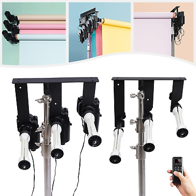 #ad Motorized 3 Roller Cloth Wall Mounted Background Muslin Roller System W Remote $213.00