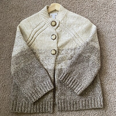 #ad CHARTER CLUB Womens Ivory knit Cardigan Sweater S #306 $12.50