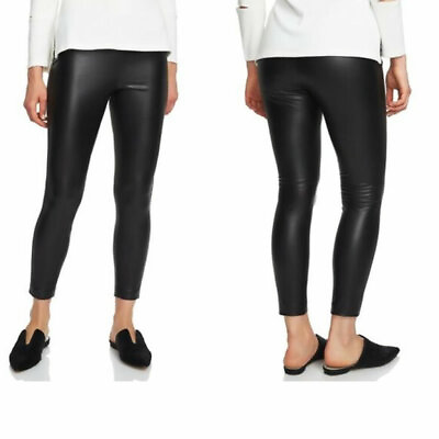 #ad 1. State Boy Meets Girl Black Faux Leather Elastic Waist Pull On Legging Size 14 $29.99