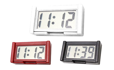 #ad Mini Digital Clock Large Screen Car Clock Dashboard Self Adhesive Clock Durable $8.00