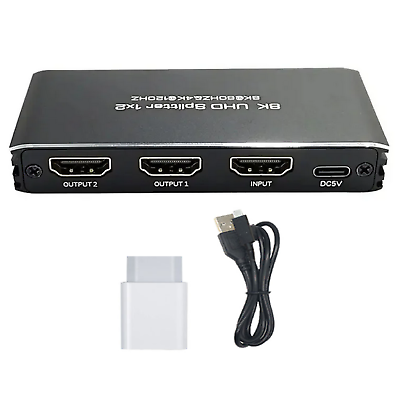 #ad 1 PC 5V 8K 60Hz 1 In 2 Out HDMI Splitter With Series Connection For PS5 AU $59.39