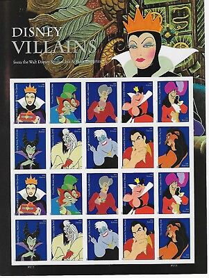 #ad US Disney Villains Forever Stamp Sheet Scott #5222a $23.55