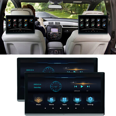 #ad 2Pcs 13.3#x27;#x27; Car Headrest Monitor 232GB Android 11 Bluetooth Touch Screen Player $534.59