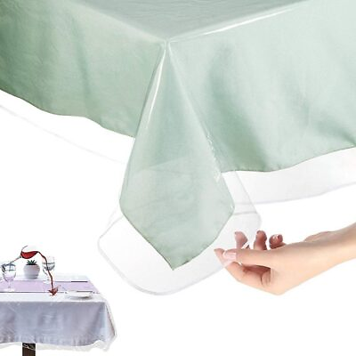 #ad Clear Vinyl Tablecloth Protector Heavy Plastic Rectangle Sheet Table Cover 54X72 $8.11