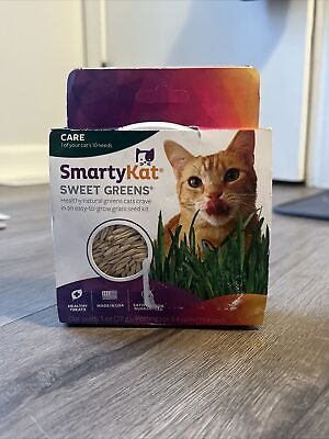 #ad NEW Smartykat Sweet Greens Cat Grass 1 oz Kit Healthy Treats Oat Seeds $1.89