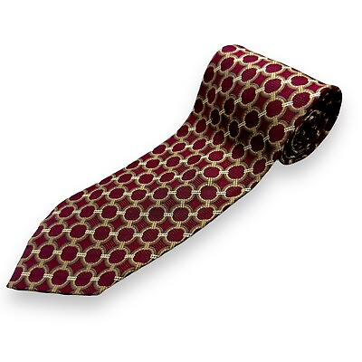 #ad Tutto Matto Mens Silk Dress Tie Made in Italy Red Circle Geometric 59 3.75 $25.00