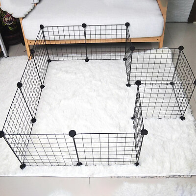 #ad Portable Pet Playpen Durable Puppy Dog Fences Indoor Outdoor Exercise Gate Black $25.79