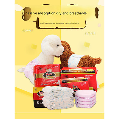 #ad Pet Dog Puppy Diaper Physiological Pants Disposable Diapers Female Male Diapers $18.79