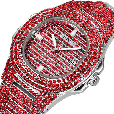 #ad Luxury Women Dress Watch Full Rhinestone Ceramic Crystal Dial Band Quartz Watch $17.26