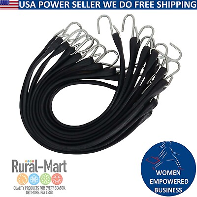 #ad 20PK Rubber Tarp Straps 21quot; Heavy Duty Natural Rubber Tie Down Bungee Cords $26.99