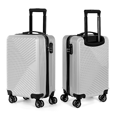 #ad 20 Inch Carry On Small Luggage with Spinner Wheels Lightweight Hardside Suitcase $29.99
