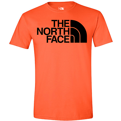 #ad The North Face Half Dome Logo T Shirt Men#x27;s Tee Orange with Black Large L New $15.95