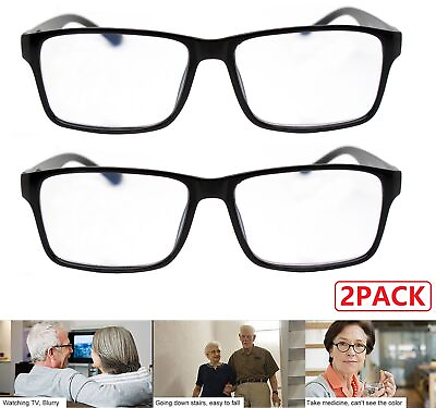 #ad New Reading Glasses Mens Womens Unisex Readers Eyeglasses 2 Pack Glasses Square $9.74