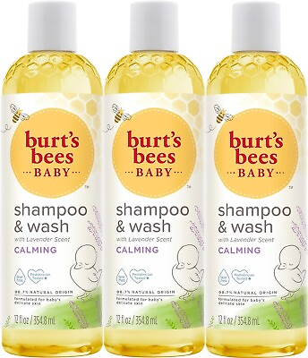 #ad #ad Burt#x27;s Bees Baby Calming Shampoo and Wash with Lavender Tear Free 12 Fl oz 3PK $31.99
