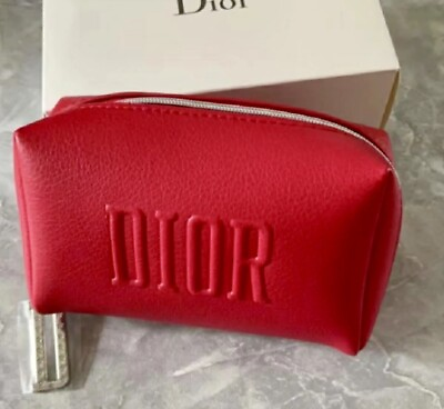 #ad Dior Beauty Cosmetic Makeup Bag Pouch Case Clutch Red NIB $45.00