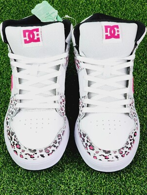 #ad 🔥 DC Shoes Womens 8.5 Cure Hi Top Skate Leather Pink Leopard New Tags Sneakers $79.99