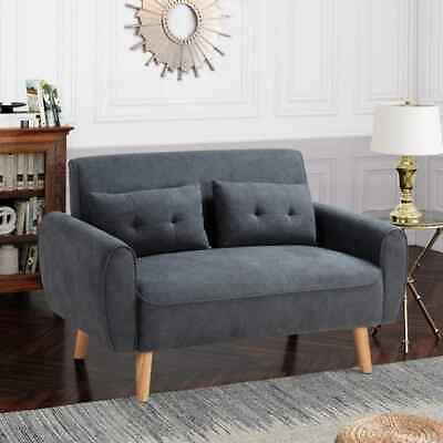 #ad Luxury Plush Upholstered Loveseat with Cushion Armrest and Pillows Loveseat $535.00