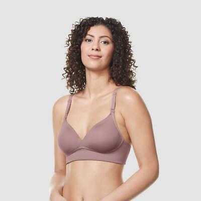 #ad Simply Perfect By Warner#x27;s Women#x27;s Longline Convertible Wirefree Bra Mauve 36D $15.39