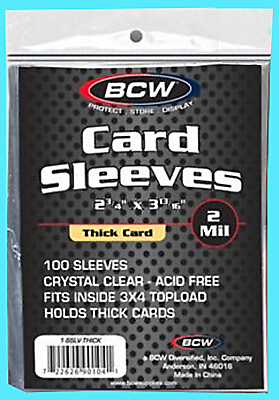 #ad 100 BCW THICK 130pt Soft CARD SLEEVES Jersey Relic Patch Sports Trading Baseball $6.59