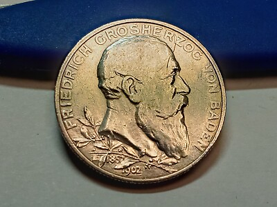 #ad 1902 Von Baden SILVER Zwei Mark 2 Mark Coin $45.00
