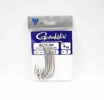 #ad Gamakatsu 13514 SL11 3H Big Game Tin Plated Hook Size 4 0 7 pack 3487 $8.80