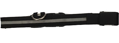 #ad LED Light Up Dog Pet Collar M 15.7” 18.9” Black Loop Leash Collar $5.99