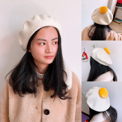 #ad Women Cute Hats Yolk Handmade Wool Felt Painter Creative Parent child Cute BL $7.01