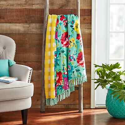 #ad Pioneer Woman Plush Blanket Throw Reversible Multiple Styles 50X72 NWT $15.19