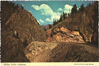 #ad Million Dollar Highway Canyon Cut Between Silverton and Ouray Colorado Postcard $19.99