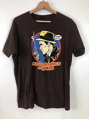 #ad Dick Tracy Adventures in Noir Parody Tee Shirt Unisex Size L Brown Short Sleeve $12.99