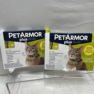 #ad Lot 2 Pet Armor Plus for Cats Over 1.5lbs 8 Weeks 6 Doses for Fleas Ticks amp; Lice $28.33