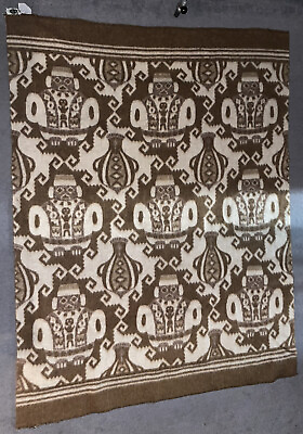#ad HUANCATEX Alpaca Wool Large Blanket Reversible Aztec Peru 80quot; x 62quot; $120.00