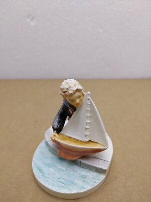 #ad 1980 Sebastian Hudson Miniatures Ceramic Figurine Works of Art Sailboat $15.00