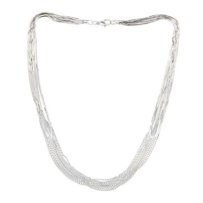 #ad HSN Sevilla Silver quot;Liquidquot; Snake and Bead Chain Necklace $89.99