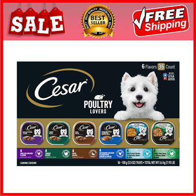 #ad CESAR Classic Poultry Lovers Variety Wet Dog Food Variety Pack 36 Pack 3.5 oz. $35.97