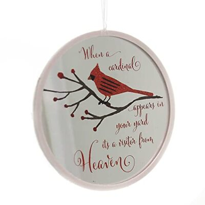 #ad 4.5 Inch Tall Cardinal Disk Ornament Visitor from Heaven $10.94