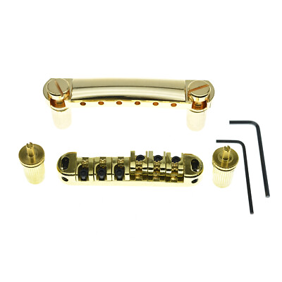 #ad LP Tune o matic Roller Saddle Bridge Tailpiece Stopbar Set for Les Paul Gold $18.99