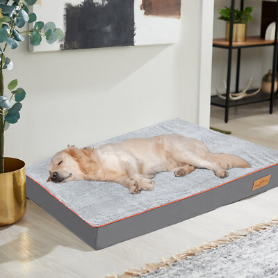 #ad Thick Pillow Orthopedic Dog Bed Soft Foam Kennel Mattress Beautiful Stone Gray $39.96