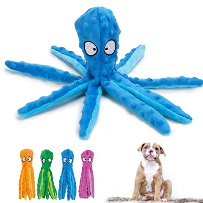 #ad 1 4X Squeaky Squeaker Octopus No Stuffing Plush Puppy Toy Indestructible Pet Dog $8.99