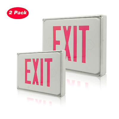 #ad 2Pack Outdoor Red Emergency Exit Light Protect the exit sign by clear cover $60.50