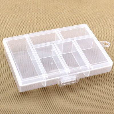 #ad Portable Plastic 6 Compartment Storage Container Small Box Case Transparent BEST $2.59