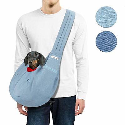 Stylish Dog Sling Carrier Breathable Denim Adjustable Padded Strap up to 11 lbs $19.99