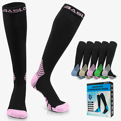 #ad Compression Socks Stockings Women Mens Knee High Medical 20 30 mmHG S M L $6.99