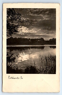 #ad Vienna Austria Serene Landscape Pond Forest RPPC Postcard c.1935 $8.99
