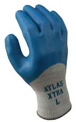 #ad Showa 305M 08 Natural Rubber Latex Coated Gloves 3 4 Dip Coverage Blue Gray $3.79
