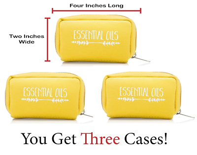 #ad Lemon Yellow Essential Oils Carrying Case for 8x5ml Durable Canvas Travel Bag $11.20